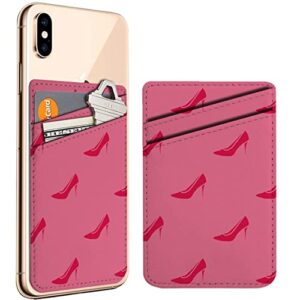 diascia pack of 2 - cellphone stick on leather cardholder ( flat pumps glamour pattern pattern ) id credit card pouch wallet pocket sleeve