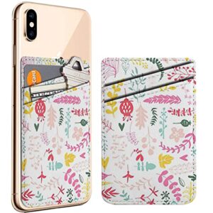 diascia pack of 2 - cellphone stick on leather cardholder ( cute texture perfect flowers pattern pattern ) id credit card pouch wallet pocket sleeve