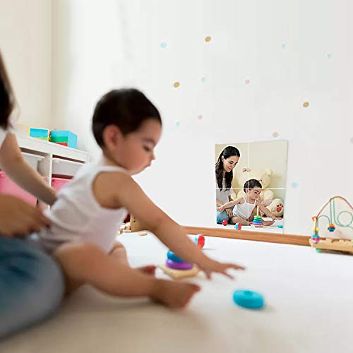 GXOEEGOF 17" x 12" Self Adhesive Acrylic Mirror Sheet 0.08" Thick, Non Glass Safety Mirror Great for Classroom Camping Baby Kids Playroom Pet Horses or Chicken Coop