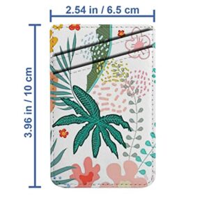 Diascia Pack of 2 - Cellphone Stick on Leather Cardholder ( Exotic Garden Blossom Botanical Pattern Pattern ) ID Credit Card Pouch Wallet Pocket Sleeve