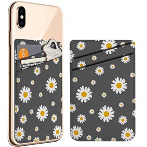 pack of 2 - cellphone stick on leather cardholder ( beautiful ditsy floral pattern pattern ) id credit card pouch wallet pocket sleeve