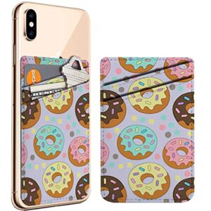 diascia pack of 2 - cellphone stick on leather cardholder ( print cute donut colorful dot pattern pattern ) id credit card pouch wallet pocket sleeve