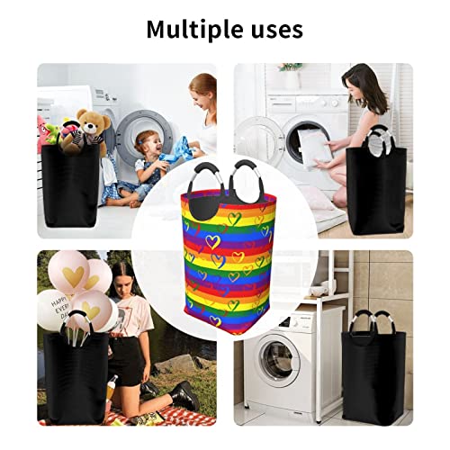 Rainbow Foldable Laundry Hamper Collapsible Laundry Baskets with Handles Large Laundry Bag Dirty Clothes Hamper Organizer Laundry Bin