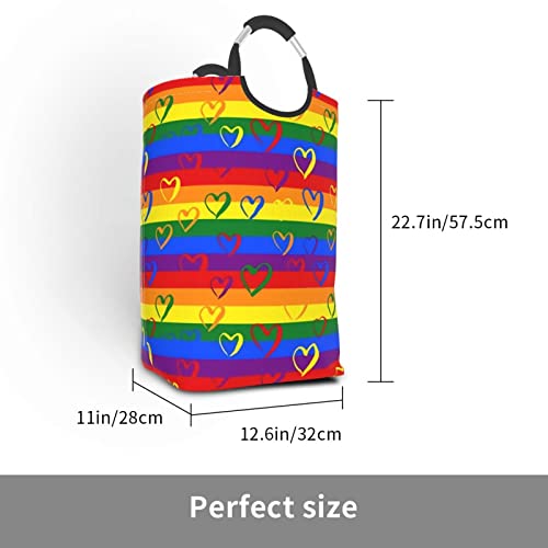 Rainbow Foldable Laundry Hamper Collapsible Laundry Baskets with Handles Large Laundry Bag Dirty Clothes Hamper Organizer Laundry Bin
