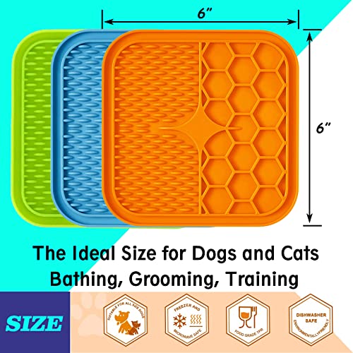 Kwispel Lick Mat for Dogs, Dog Lick Mat with Suction Cups for Anxiety, Peanut Butter Dog Licking Mat Slow Feeder Dispensing Treater Lick Pad for Dogs Cats Grooming Bathing and Training (Small Blue)