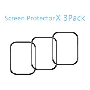 Aemus Compatible for Amazfit Bip 3 Screen Protector (3 Pack) Bip 3 Pro Smart Watch 3D Full Coverage Protective Film anti-scratch