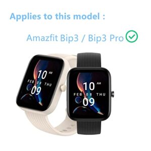 Aemus Compatible for Amazfit Bip 3 Screen Protector (3 Pack) Bip 3 Pro Smart Watch 3D Full Coverage Protective Film anti-scratch