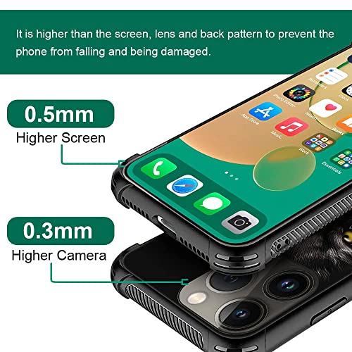 DJSOK Case Compatible with iPhone 14,HSK Angry Wolf with 4 Corners Protective Shockproof Soft TPU Bumper Slim Pattern Design Black Case for iPhone 14