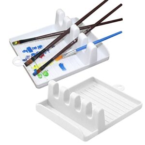 chistepper 2 packs paint brush holder paint brush stand rest with 5 slots watercolor oil acrylic painting