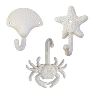 lb-laiba crab shell starfish coat hooks, beach marine style wall hooks coat hooks for towel, key, robe, coats, scarf, bag, cap, coffee cup, mugs nautical coat hook ocean décor 3 pieces