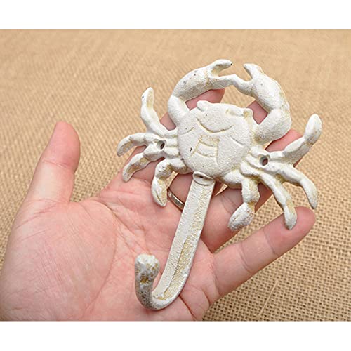 LB-LAIBA Crab Shell Starfish Coat Hooks, Beach Marine Style Wall Hooks Coat Hooks for Towel, Key, Robe, Coats, Scarf, Bag, Cap, Coffee Cup, Mugs Nautical Coat Hook Ocean Décor 3 Pieces