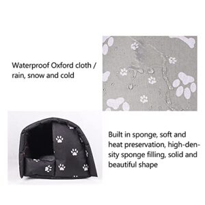 YOMEESOUL Outdoor Feral Cat House Winter,Weatherproof Waterproof Rainproof Foldable Cotton Filled Thicken Stray Feral Cats Dogs Tent Shelter Home Keep Warm Outdoor Indoor Garden (Medium - 2 Cats)