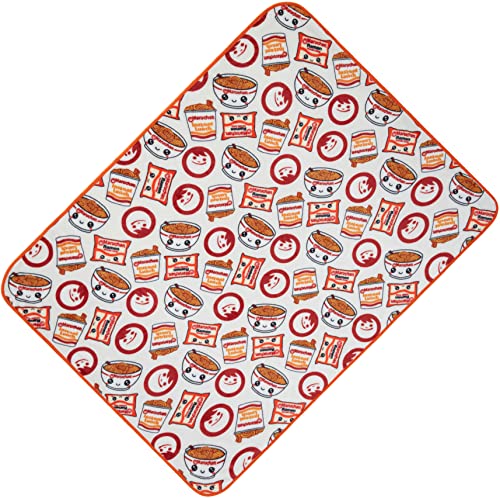 Maruchan Cup Noodles Throw Blanket Ramen Noodles Happiness in a Cup Fleece Throw Blanket(Cream)