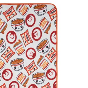 Maruchan Cup Noodles Throw Blanket Ramen Noodles Happiness in a Cup Fleece Throw Blanket(Cream)