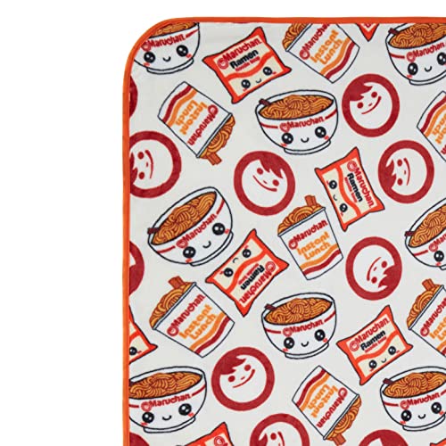 Maruchan Cup Noodles Throw Blanket Ramen Noodles Happiness in a Cup Fleece Throw Blanket(Cream)