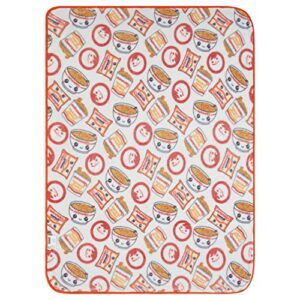 Maruchan Cup Noodles Throw Blanket Ramen Noodles Happiness in a Cup Fleece Throw Blanket(Cream)