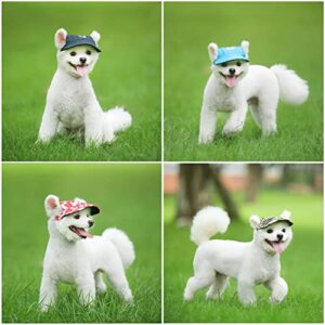 Small Dog Hat Baseball Cap Sun Hat with Ear Holes + Pet Dog Sunglasses Goggles Heart Shape Eye Wear,Sun/UV Protection Adjustable Strap Waterproof Outdoor Party Birthday for Small Dog (Medium, Black)