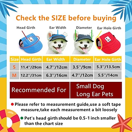 Small Dog Hat Baseball Cap Sun Hat with Ear Holes + Pet Dog Sunglasses Goggles Heart Shape Eye Wear,Sun/UV Protection Adjustable Strap Waterproof Outdoor Party Birthday for Small Dog (Medium, Black)