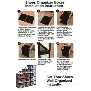 Shoe Boxes Shoe Containers Shoe Organizer for Closet, Shoe Storage Boxes Clear Shoe Boxes Stackable Large Shoe Storage Boxes with Hard Plastic Shoe Boxes Stackable, Clear Shoe Box As your boot & Shoe Boxes Drop Front Shoe Box 2 Pack (WAB2)
