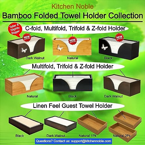 Countertop Multifold Paper Towel Dispenser – Bamboo Wood Folded Paper Towel Holder - For Multifold, Trifold & Z Fold Paper Hand Napkins Folded Size 9.7" x 3.7" Or Smaller