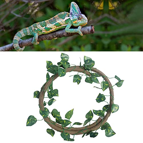 Houchu Reptile Vines Gecko Artificial Plant Habitat Bendable Jungle Climber Fake Rattan(1.5m-A)