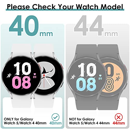3 Pack Galaxy Watch 5/Galaxy Watch 4 Screen Protector 40mm, QIBOX Soft TPU Protective Case Accessories Compatible with Samsung Galaxy Watch 5 & Watch4, 40mm [Ultra-Thin] [All-Around]