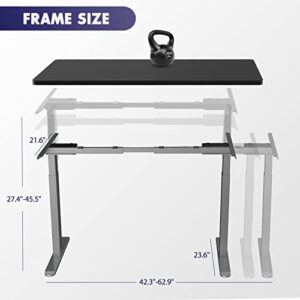 ERGOMORE Dual Motor Standing Desk Frame, Adjustable Height Desk Frame, Electric Standing Desk Frame, Standing Desk Legs with 3 Height Memory Presets and USB Ports (Gray Frame)