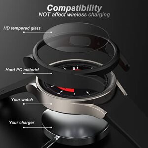 Nxtudy Screen Protector Compatible with Galaxy Watch 5 Pro, 【4+2Pack】 HD Tempered Glass Protective Film and Hard PC Bumper Case for Samsung Galaxy Watch 5 Pro, Face Cover for Samsung Watch 5 Pro 45mm