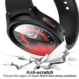 Nxtudy Screen Protector Compatible with Galaxy Watch 5 Pro, 【4+2Pack】 HD Tempered Glass Protective Film and Hard PC Bumper Case for Samsung Galaxy Watch 5 Pro, Face Cover for Samsung Watch 5 Pro 45mm