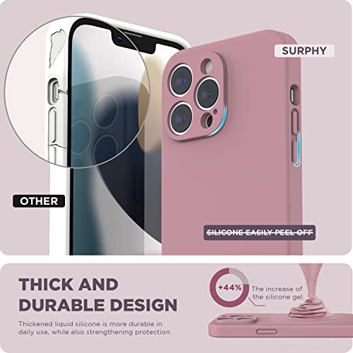 SURPHY Designed for iPhone 14 Pro Max Case with Screen Protector, (with Camera Protection + Soft Microfiber Lining) Liquid Silicone Phone Case, Lilac Purple