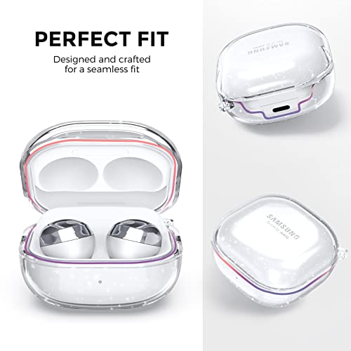 AhaStyle Compatible with Samsung Galaxy Buds 2 Pro Case/Galaxy Buds 2 Case/Galaxy Buds Pro Case/Galaxy Buds Live Case Transparent Cover [Anti-Yellowing] (Shine)