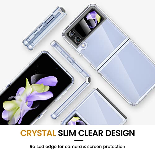 VEGO for Samsung Galaxy Z Flip 4 Case, Galaxy Z Flip 4 Clear Case [Anti-Yellow] Slim Thin Premium TPU Crystal Shockproof Protective Cover Case for Samsung Galaxy Z Flip 4 5G 2022 - Full Clear