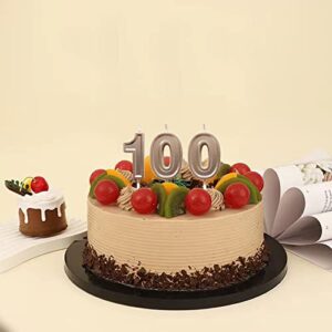 Rose Gold 100th Birthday Candles, Number 100 Candles for Cakes, Happy 100 Days or Years Cake Topper Numeral Candle for Birthday Anniversary Celebration Decoration Party Supplies