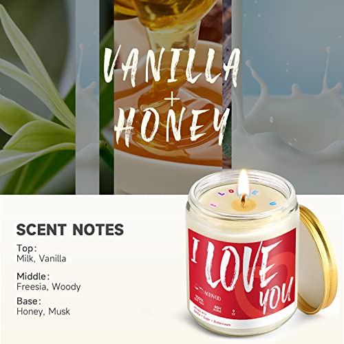 Love You Scented Candle Gifts for Women, Girlfriend, Wife, Vanilla, Sugar, and Buttercream Aromatherapy Soy Wax Candle for Home, Valentine's Day Gifts, Birthday Candle - 40 Hour Burn Time 9oz