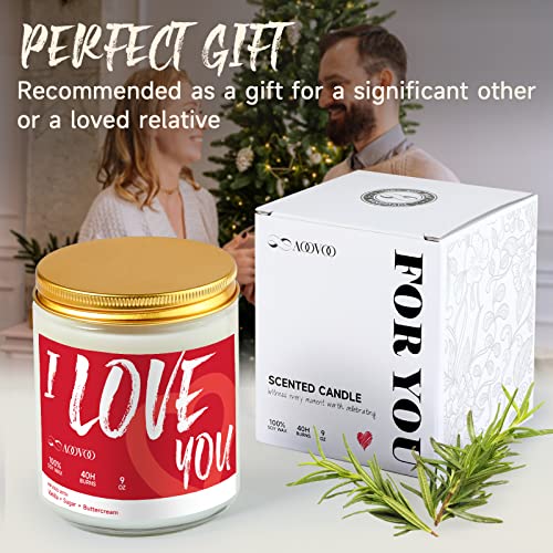 Love You Scented Candle Gifts for Women, Girlfriend, Wife, Vanilla, Sugar, and Buttercream Aromatherapy Soy Wax Candle for Home, Valentine's Day Gifts, Birthday Candle - 40 Hour Burn Time 9oz