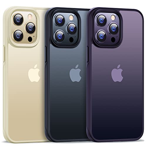 CASEKOO [SGS Tested] Newly Matte Purple Designed for iPhone 14 Pro Case [10FT Mil-Grade Protection] Anti-Fingerprints & Anti-Scratch Durable Translucent Back Anti-Slip Frame, Purple