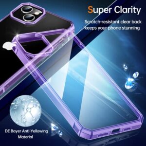 Meifigno Air Armor [5 in 1] Case Designed for iPhone 14, 2X Screen Protector + 2X Magnetic Ring [Military Grade Drop Protection], Shockproof Case Designed for iPhone 14, 6.1 inch 2022, Crystal Purple