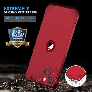 ORETECH for iPhone 13 Case, with [2 pcs Glass Screen Protector] [Camera Protection] [SGS Certified Military Grade ] 360 Shockproof Full Body Phone Case iPhone 13 Cover Slim Thin Case 6.1", Red