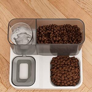 RENJIMWON Automatic Cat & Dog Feeders-Food and Water Dispenser Gravity Feeder- Self Dispensing Pet Feeder -Automatic Gravity Cat Dog Feeder (Grey)