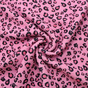 david angie leopard print bullet textured liverpool fabric 4 way stretch spandex knit fabric by the yard for hair bows headbands making… (pink)