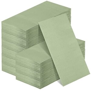 100 pcs 2 ply cocktail napkin disposable soft napkins for dinner wedding party birthday bridal anniversary reception, 13 x 16 inches (sage green,100 pcs)