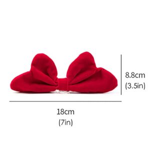 andorelse Velvet Bow Knotted for Car Interior Dashboard Ornament Red Charm Decorations