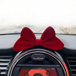 andorelse velvet bow knotted for car interior dashboard ornament red charm decorations