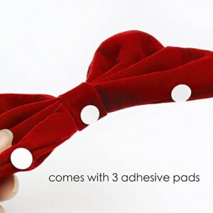 andorelse Velvet Bow Knotted for Car Interior Dashboard Ornament Red Charm Decorations