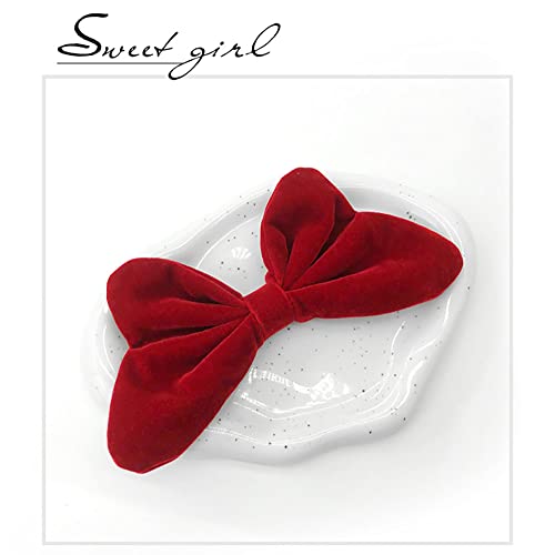 andorelse Velvet Bow Knotted for Car Interior Dashboard Ornament Red Charm Decorations