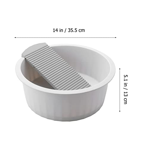 Laundry Wash Basin with Washboard: Washing Clothes Bucket Hand Wash Board Plastic Basin for Laundry Japanese Laundry Tub for Diaper T Shirt Underwear Grey