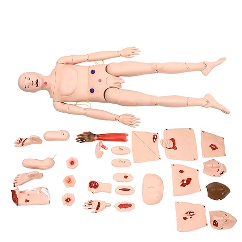 PreAsion Manikin Training 24 Wound ModulesTrauma Manikin Care Multi Functional Anatomical Human Model Advanced Training Manikin Model Demonstration Manikin for Men and Women Life-Size Nursing Model