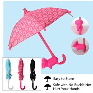 PIKARO Phone Umbrella Suction Cup Phone Stand, Cell Phone Umbrella for Sun with Universal Adjustable Piggy Phone Holder, Umbrella for Phone Outdoor Sun Shade Cover Anti-glare (Rose Red)