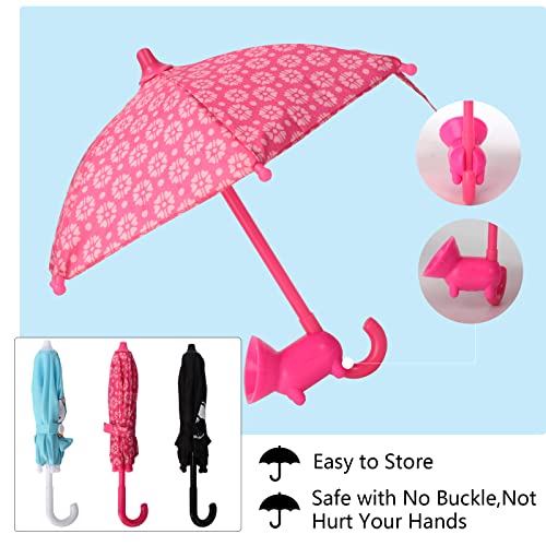 PIKARO Phone Umbrella Suction Cup Phone Stand, Cell Phone Umbrella for Sun with Universal Adjustable Piggy Phone Holder, Umbrella for Phone Outdoor Sun Shade Cover Anti-glare (Rose Red)