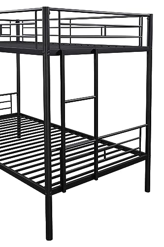 MWrouqfur Bunk Bed,Twin Over Twin Metal Bunk Bed,Metal Bunk Bed Twin with Ladder and Safety Rail,Space-Saving, Noise Free, No Box Spring Needed